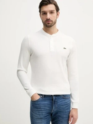 Lacoste longsleeve kolor biały z aplikacją TH0035