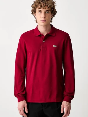 Lacoste longsleeve męski bawełniany bordowy