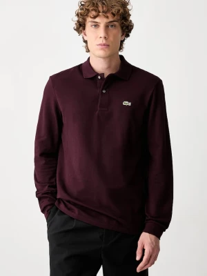 Lacoste longsleeve męski bawełniany bordowy