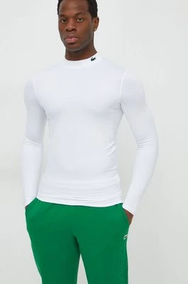 Lacoste longsleeve męski kolor biały gładki