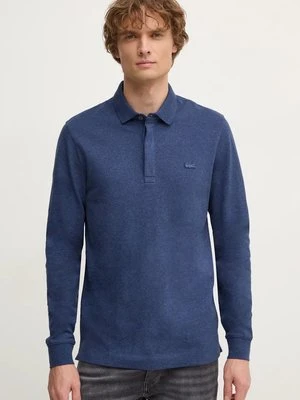 Lacoste longsleeve męski kolor niebieski gładki PH2481