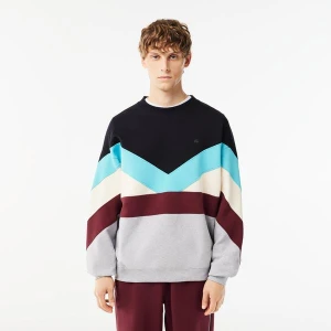 Lacoste Luźna dwustronna bluza w kolorowe paski