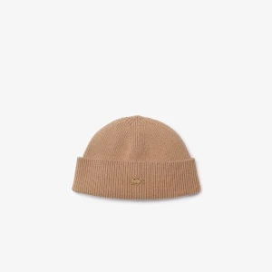 Lacoste Men?s Fisherman Style Ribbed Wool And Cashmere Beanie