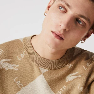 Lacoste Men?s Lacoste LIVE Monogram Patterned Jacquard Cotton Sweater