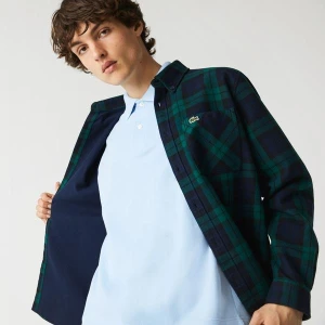 Lacoste Men's Regular Fit Checkered Thick Flannel Overshirt