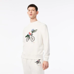 Lacoste męska bluza z bawełny organicznej z nadrukiem x Netflix