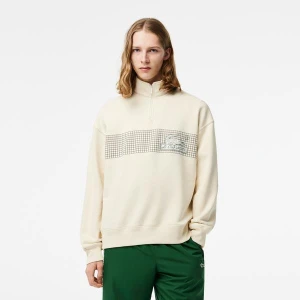 Lacoste męska bluza z bawełny organicznej z zamkiem pod szyją Loose Fit