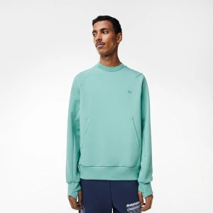 Lacoste męska bluza z mieszanki bawełnianej z okrągłym dekoltem i kieszenią typu kangurka