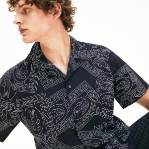 Lacoste Męska Koszula Popelinowa Z Hawajskim Nadrukiem