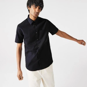 Lacoste Męska koszula Regular Fit z popeliny z piki bawełnianej