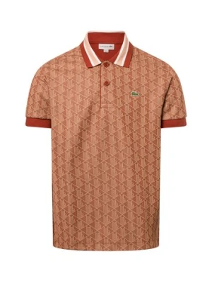 Lacoste Męska koszulka polo Mężczyźni brązowy|beżowy wzorzysty,