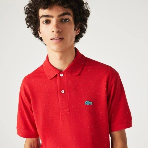 Lacoste męska koszulka polo z piki bawełnianej z nakrapianym nadrukiem Classic Fit