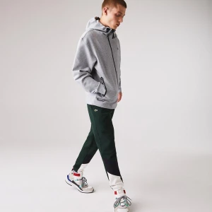 Lacoste Męska Kurtka Z Kapturem Na Zamek Błyskawiczny Z Logo I Z Naszywką