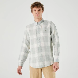 Lacoste Męska tkana koszula z długim rękawem