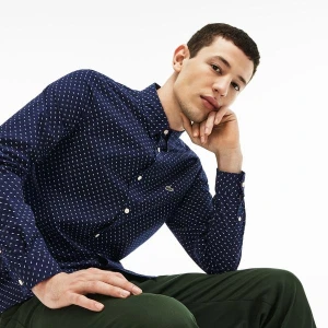 Lacoste Męska Tkana Koszula Z Długim Rękawem