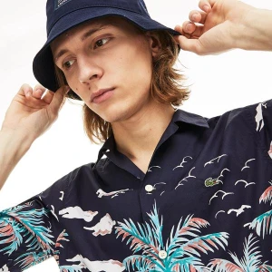 Lacoste Męska Tkana Koszula Z Krótkim Rękawem