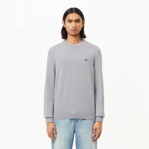 Lacoste Męski sweter z bawełny organicznej z okrągłym dekoltem