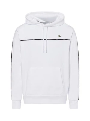 Lacoste Męski sweter z kapturem Mężczyźni Bawełna biały jednolity,