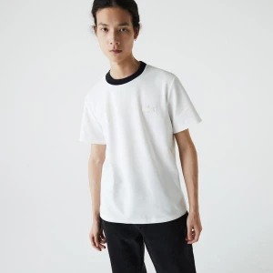 Zdjęcie produktu Lacoste Męski T-shirt Loose Fit w kontrastowych kolorach z okrągłym dekoltem z bawełny teksturowanej