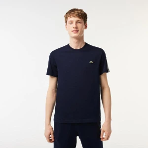 Lacoste Męski T-shirt w paski z logo Regular Fit