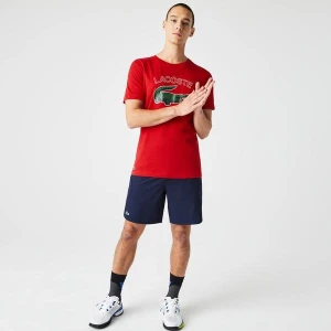 Lacoste męski T-shirt z dżerseju z nadrukiem z logo krokodyla SPORT