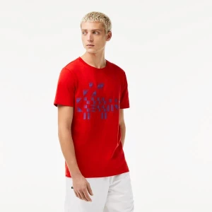 Lacoste męski T-shirt z nadrukiem SPORT x Novak Djokovic