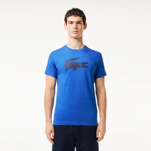 Lacoste męski T-shirt z oddychającego dżerseju SPORT z nadrukiem z logo krokodyla 3D