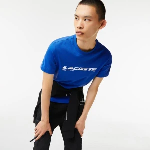 Lacoste męski T-shirt z piki z logo Regular Fit
