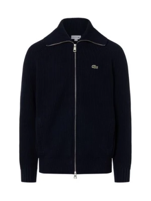 Lacoste Męski wełniany kardigan Mężczyźni Wełna niebieski jednolity,