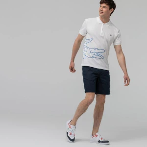 Lacoste Męskie Bermudy W Drobne Paski Z Mieszanki Bawełny İ Lnu