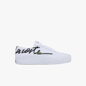 Lacoste Męskie buty sportowe z płóciennym logo Signature