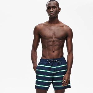 Lacoste Męskie Kąpielówki W Paski Z Szybkoschnącego Materiału
