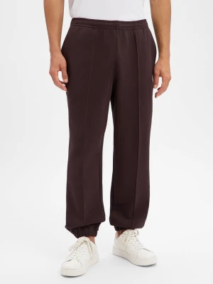 Lacoste Męskie spodnie dresowe Mężczyźni brązowy wypukły wzór tkaniny,