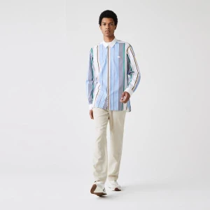 Lacoste Męskie spodnie Slim Fit z mieszanki bawełny i lnu
