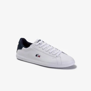 Lacoste Męskie trzykolorowe sneakersy Graduate z materiału syntetycznego i skóry