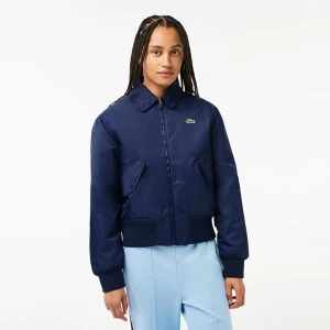 Lacoste Oversized Logo Back Nylon Bomber Jacket