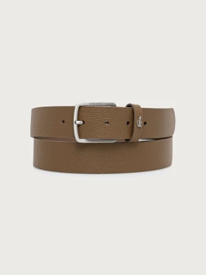 Lacoste pasek męski skórzany brązowy