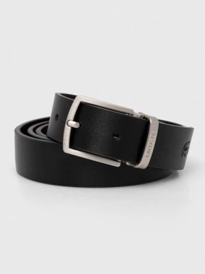 Zdjęcie produktu Lacoste pasek skórzany z wymiennymi klamrami kolor czarny