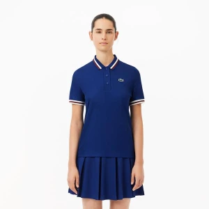 Lacoste Piqué Tennis Polo Shirt with Contrast Striped Collar