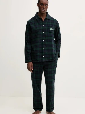 Lacoste piżama bawełniana męska kolor granatowy wzorzysta 4H5049