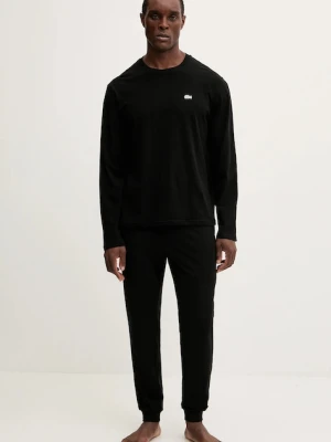 Lacoste piżama męska kolor czarny gładka 4H6426