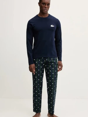 Lacoste piżama męska kolor granatowy wzorzysta 4H5021