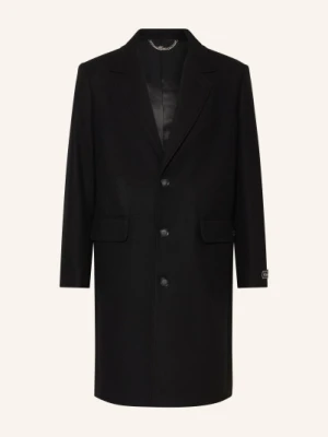 Lacoste Płaszcz Wełniany schwarz