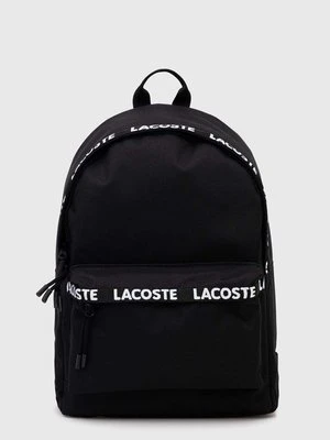 Lacoste plecak kolor czarny duży gładki