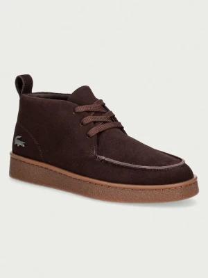 Lacoste półbuty męskie zamszowe Baseshot Chukka Sneakers brązowy