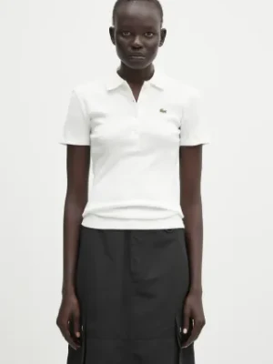 Lacoste polo bawełniane damski kolor beżowy DF5377