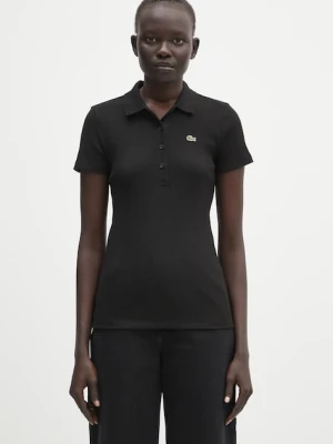 Lacoste polo bawełniane damski kolor czarny DF5377