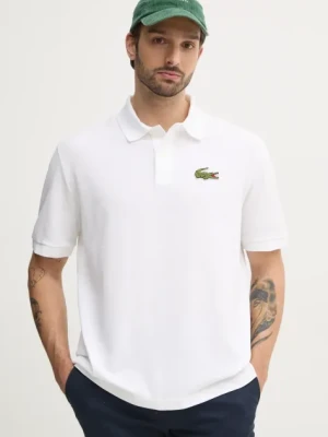 Lacoste polo bawełniane kolor beżowy z aplikacją PH2751