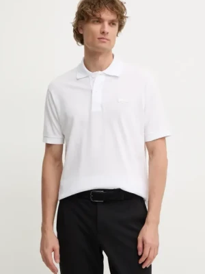 Lacoste polo bawełniane kolor biały gładki PH2856