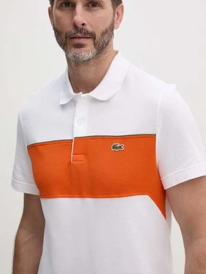 Lacoste polo bawełniane kolor biały wzorzysty PH2847